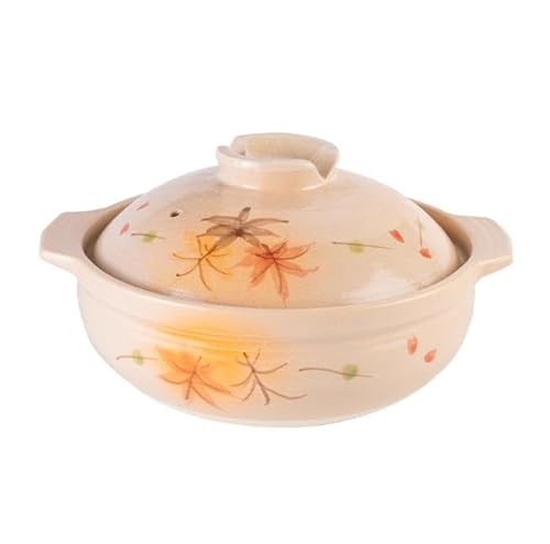 Clay-Kochtöpfe,Japanischer Runde Auflaufform Mit Deckel, Terrakotta-schmortopf,Reis Tontöpfe Für Eintopf, Suppe, Dampf(3L) von XYUERU