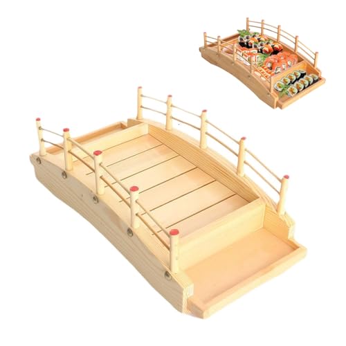 Hölzernes Sushi-Brücken-Tablett, Arch Bridge Sushi-Boot, japanisches Geschirr Lebensmittelteller, Serviertablett Sashimi-Sushi-Boot-Teller für Restaurants Küche Zuhause Bar Hölzernes Sushi-Brücken-Tablett, Arch Bridge Sushi-Boot, japanisches Geschirr Lebensmittelteller, Serviertablett Sashimi-Sushi-Boot-Teller für Restaurants Küche Zuhause Bar von XYUERU