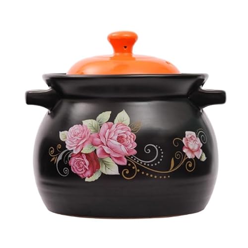 Keramik-Auflauf,Tontöpfe Kochen,japanischer Tontopf Terrakotta Mehrzwecktopf, Stewing Suppentasche Stew Pot Hitzebeständig Eintöpfe Multifunktionaler Für Zuhause Restaurants Hotels(3.8L) von XYUERU