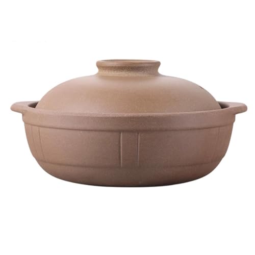 Keramik-Kochtopf, Ton-Auflaufform, japanischer Donabe-Antihaft-Schmortopf, irdener Eintopf for Suppeneintöpfe, Aufläufe und Haferflocken, praktisch(3.5L) von XYUERU