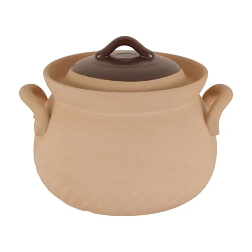 Keramik Kochtopf mit Deckel, Keramischer Schmortopf Für Hähnchensuppe,Topf Auflauf Auflaufform mit Deckel, Hot Pot Mit Doppelgriffen Hitzebeständiger Suppentopf für Eintopf Suppe(5.0L) von XYUERU