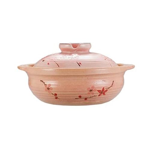 Runde Auflaufform mit Deckel, Keramik-Auflauf-Suppentopf, Japanischer Hitzebeständig Hot Pot,Eintopf Suppentopf Schmortopf, Für Schmorgerichte Ramen Brei Suppen(1.8L) von XYUERU