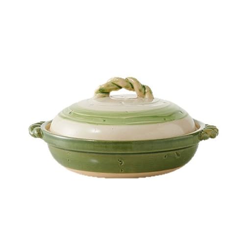 Schmortopf aus Keramik Kasserolle Eintopf, Chinesische Hot pot,Porzellan Kochtopf vielseitiges Kochgeschirr mit Deckel, Keramiktopf fur Küche Zuhause Kochen heiße Töpfe Suppen(1L) von XYUERU
