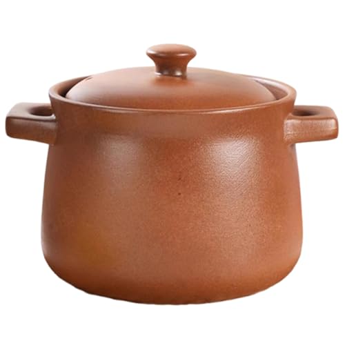 Steinguttopf, chinesisches Kochgeschirr, Eintopftopf, Suppentopf, Keramik-Kochtopf for Eintöpfe, Suppen, Hausmannskost(4.5L) von XYUERU