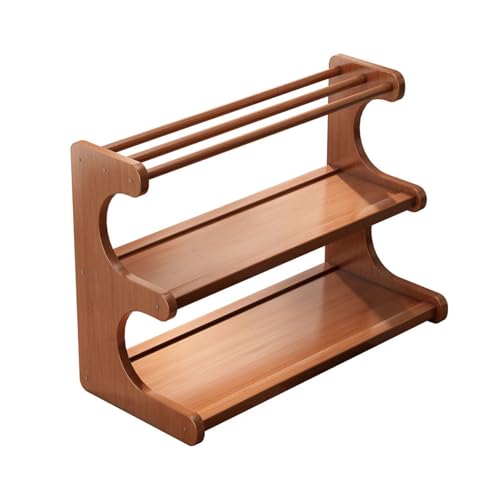 Tassenhalter Tassenregal Aus Bambusholz, 3-stöckiges Kaffeestation-Organizer, Kaffeebar Dekor Arbeitsplatte mehrstöckig für Theke Bauernhaus Teehaus(30cm) von XYUERU