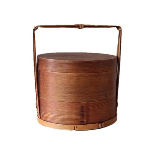 Tragbare Bento-Box mit Griff, hölzerne Sushi Box mit Doppelschicht im japanischen Stil,Vintage Handgemachte Lebensmittelbehälter ür Zuhause Picknick im Freien Bauernhaus Tragbare Bento-Box mit Griff, hölzerne Sushi Box mit Doppelschicht im japanischen Stil,Vintage Handgemachte Lebensmittelbehälter ür Zuhause Picknick im Freien Bauernhaus von XYUERU