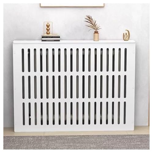 Weißes Heizkörper-Abdeckungsschrankregal, Lamellengrill-Regalschrank, Heizungsabdeckungs-Aufbewahrungsschrank, versteckt alte Heizkörper for das Wohnzimmer im Schlafzimmer(80x90x20cm) von XYUERU