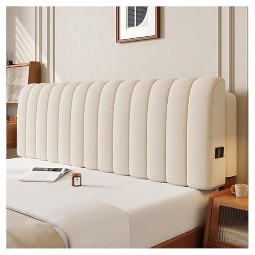 XYUERU Gepolsterte Wand Kopfteil Kissen,Lendenstütze Rückenlehne Nachttischkissen,Rückenlehnenstütze Schutz Abdeckung,Abnehmbarer Bezug Für Zu Hause Schlafzimmer Schlafsaal(White,90x60x8cm) von XYUERU