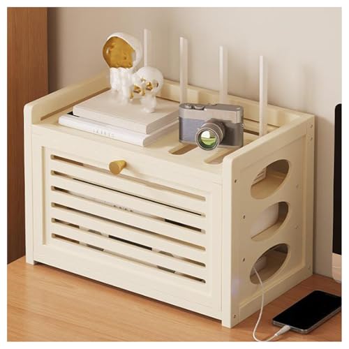 XYUERU Home Router Aufbewahrungsbox,Versteckte WiFi Netzwerk Set-Top Box,Kabelmanagement, Abdeckung Organized Power,Schwebendes Regal für Zuhause, Schlafzimmer, Wohnzimmer(White) von XYUERU