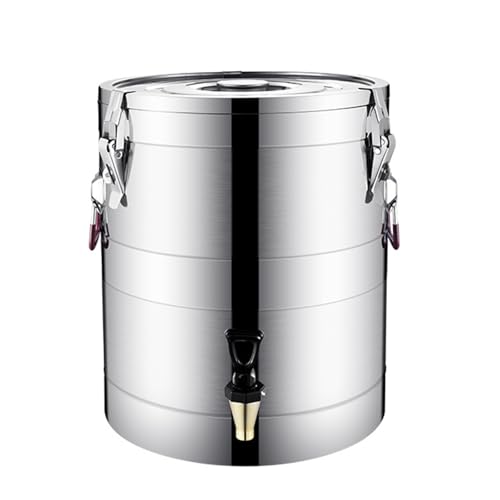XYUERU Isoliertes Edelstahlfass mit Wasserhahn, versiegeltes Isolierfass aus Edelstahl 304, Wasserspeicherfass aus Edelstahl, for Restaurants, Cafeterias und Hotels(30L) von XYUERU