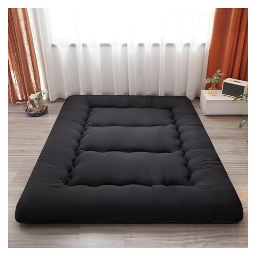 XYUERU Japanische Bodenmatratze, Japanische Tatami-Matratzen Futon, Dicke Faltbare Bodenmatratze, Schlafsaal-Tatami-Bodenmatratze, Für Schlafsaal Floor(Black,180x200cm) von XYUERU