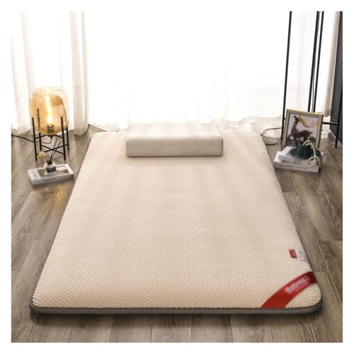 XYUERU Japanische Tatami-Bodenmatratze, Japanische Bodenmatratze, Dicke Faltbare Bodenmatratze, Schlafsaal-Tatami-Bodenmatratze, Tragbare Faltbare Schlafmatte(Beige,1.0x2.0m) von XYUERU