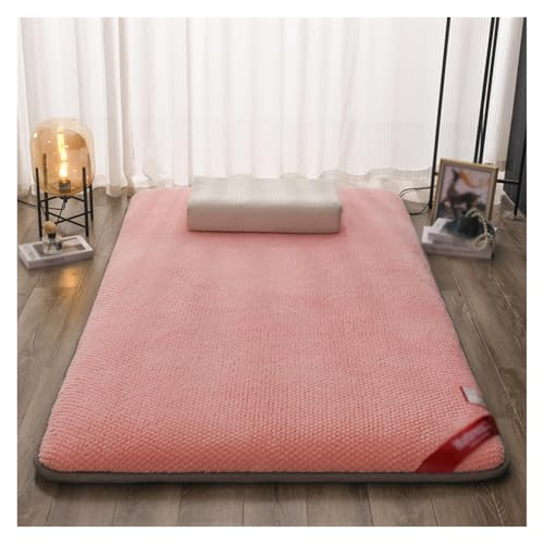 XYUERU Japanische Tatami-Bodenmatratze, Japanische Bodenmatratze, Dicke Faltbare Bodenmatratze, Schlafsaal-Tatami-Bodenmatratze, Tragbare Faltbare Schlafmatte(Pink,0.9x2.0m) von XYUERU