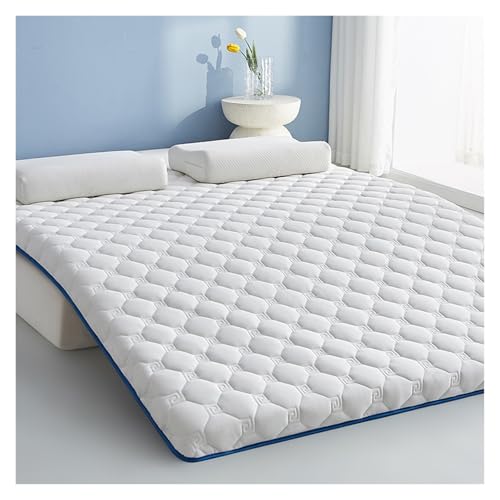 XYUERU Japanische Tatami-Bodenmatratze, Japanische Bodenmatratze, Futonmatratze, Dicke Bodenmatratze, Tragbare Faltbare Schlafmatte, für Einzel-, Doppel- und Queensize-Bett(White,1.0x2.0m) von XYUERU