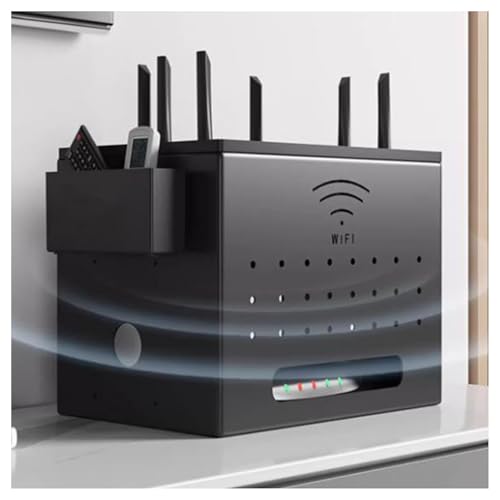XYUERU Kabel Aufbewahrungsbox,TV Kabel Router Verstecken Box, Holzregal Set-top Box Regal,Dekorative Floating Regal Wandboard Für Desk Bedroom Apartment von XYUERU