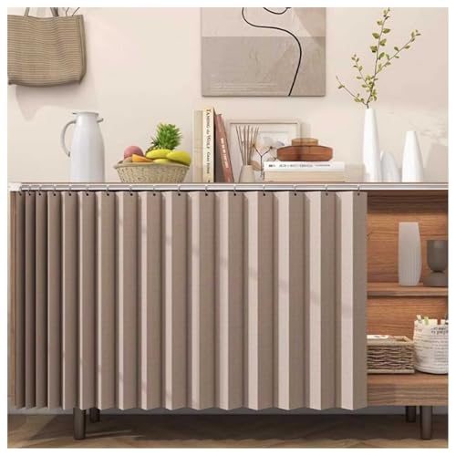 XYUERU Schuhschrank Staubdichter Vorhang,Privatsphäre Gardine, Selbstklebender Schrankvorhang,Staubdichter Vorhang,Beschattung Und BelüFtung Für SchuhschräNke,SchräNke(Brown,60x50cm) von XYUERU