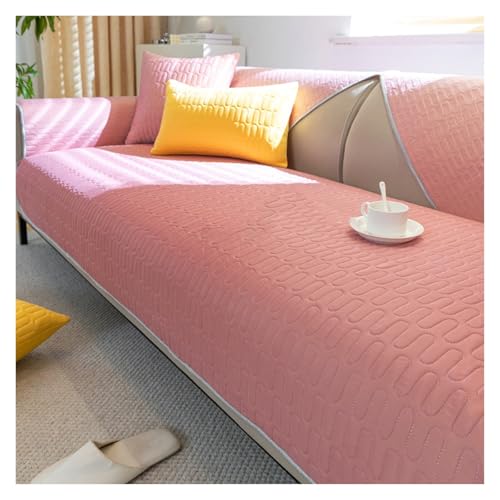 XYUERU Sofa Überzug, Atmungsaktiv Ice Silk Sofabezug Kühlendes Sofakissen für Den Sommer, rutschfest waschbar Couchbezug, Schonbezüge Wohnzimmer(Pink,70x180cm) von XYUERU