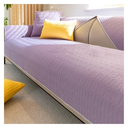 XYUERU Sofa Überzug, Atmungsaktiv Ice Silk Sofabezug Kühlendes Sofakissen für Den Sommer, rutschfest waschbar Couchbezug, Schonbezüge Wohnzimmer(Purple,45x45cm) von XYUERU