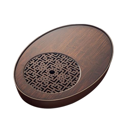 XYUERU Tee-Tablett, Serviertablett, Serviertablett Chinesischen Kungfu Tee & Kaffee Tablett aus Bambus, Tee-Tablett Wasserspeichertyp Bambus, für Teehaus, Home, Office(S) von XYUERU