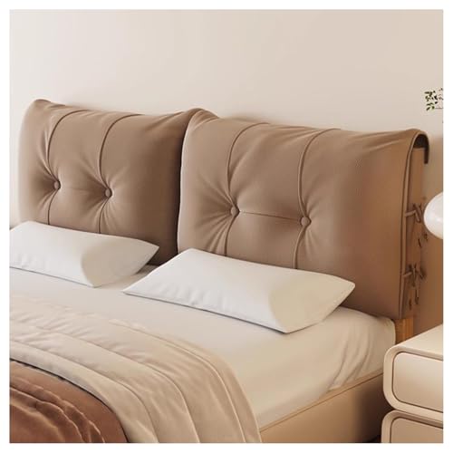 XYUERU Verdickung Hussen BettKopfteil Bezug,Lesekissen Bettkopfteil Hussen Stretch,Bett-Rückenlehne Staubdichter Schutz,Abnehmbarer Kopfteilbezug(Brown,180x60x12cm) von XYUERU