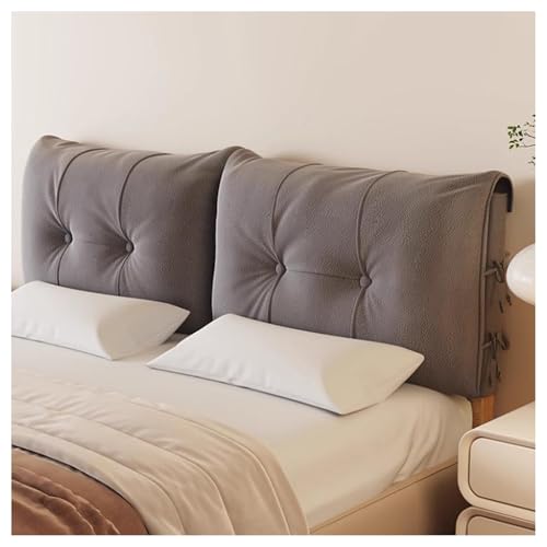 XYUERU Verdickung Hussen BettKopfteil Bezug,Lesekissen Bettkopfteil Hussen Stretch,Bett-Rückenlehne Staubdichter Schutz,Abnehmbarer Kopfteilbezug(Gray,120x60x12cm) von XYUERU