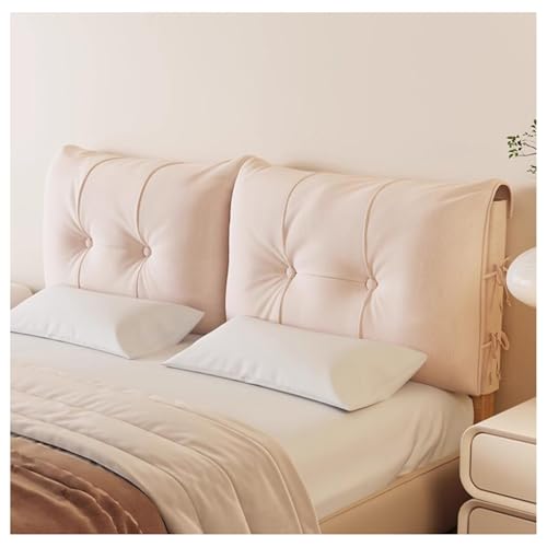 XYUERU Verdickung Hussen BettKopfteil Bezug,Lesekissen Bettkopfteil Hussen Stretch,Bett-Rückenlehne Staubdichter Schutz,Abnehmbarer Kopfteilbezug(Pink,200x60x12cm) von XYUERU