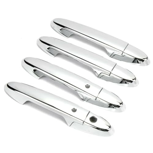 XYWOPO For City, 2014-2020 Chrom Carbon Auto Türgriff Abdeckung Schüssel Aufkleber Zubehör Styling Autotürgriffabdeckung(Silver 3 Holes) von XYWOPO