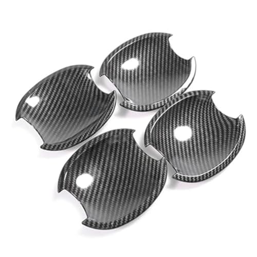 XYWOPO For Ford, for Focus, MK3 Mk2 Fließheck Escape Kuga Kohlefaser Autotürgriffabdeckung Schutz Catch Cap Aufkleber Autotürgriffabdeckung(Black Bowl 4 Door) von XYWOPO