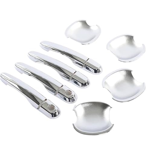 XYWOPO For Hyundai, Tucson 2004–2010, Auto-Außentürgriffe, Abdeckungen, Fangkappen-Aufkleber, Overlays, Schutz, Auto-Styling Autotürgriffabdeckung(Silver Handle Bowl) von XYWOPO