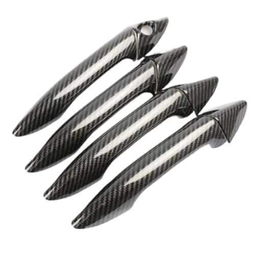 XYWOPO For Hyundai, for Elantra, 2012–2016, Auto-Front-Hintertür-Haltegriffeinsätze, Abdeckung, Schutz, Fangkappe, Aufkleber, Chrom-Kohlefaser Autotürgriffabdeckung(Carbon) von XYWOPO