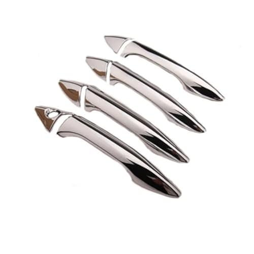 XYWOPO For Hyundai, for Elantra, 2012–2016, Auto-Front-Hintertür-Haltegriffeinsätze, Abdeckung, Schutz, Fangkappe, Aufkleber, Chrom-Kohlefaser Autotürgriffabdeckung(Silver) von XYWOPO