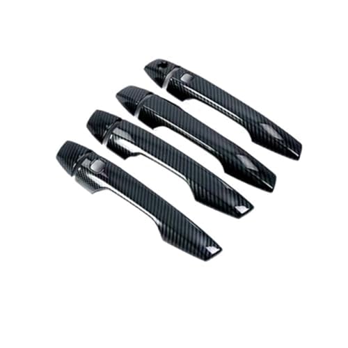 XYWOPO For Mitsubishi, Eclipse Cross 2018~2023 Zubehör Chrom Carbon Faser Türgriff Abdeckung Trim Auto Styling 3D Aufkleber 2021 2022 Autotürgriffabdeckung(Black 4handle 2buttons-01) von XYWOPO