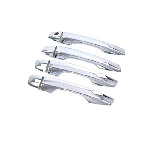 XYWOPO For Mitsubishi, Eclipse Cross 2018~2023 Zubehör Chrom Carbon Faser Türgriff Abdeckung Trim Auto Styling 3D Aufkleber 2021 2022 Autotürgriffabdeckung(Silver 4handle 1keyhole-01) von XYWOPO