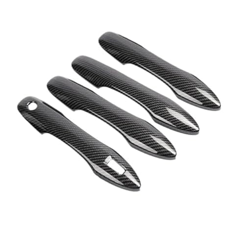 XYWOPO For Toyota, for Corolla, Cross Hybrid 2023 Zubehör XG10 2021 2022 Kohlefaser Autotürgriffabdeckung Verkleidung Auto Kreativität Aufkleber Autotürgriffabdeckung(Black 4handle 1 Button) von XYWOPO