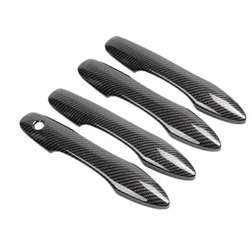 XYWOPO For Toyota, for Corolla, Cross Hybrid 2023 Zubehör XG10 2021 2022 Kohlefaser Autotürgriffabdeckung Verkleidung Auto Kreativität Aufkleber Autotürgriffabdeckung(Black 4handle 1 Keyhole) von XYWOPO