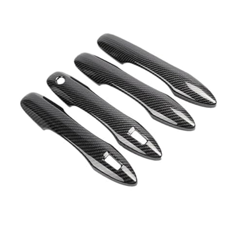 XYWOPO For Toyota, for Corolla, Cross Hybrid 2023 Zubehör XG10 2021 2022 Kohlefaser Autotürgriffabdeckung Verkleidung Auto Kreativität Aufkleber Autotürgriffabdeckung(Black 4handle 2 Buttons) von XYWOPO