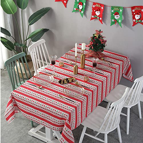 Rechteckige Baumwoll-Leinen-Tischdecke 90x90cm, Strapazierfähige Tischdecken, Weihnachtstischdecke Für Partys, Waschbare Tischdecke Für Esszimmer Und Küche von XYXHEII