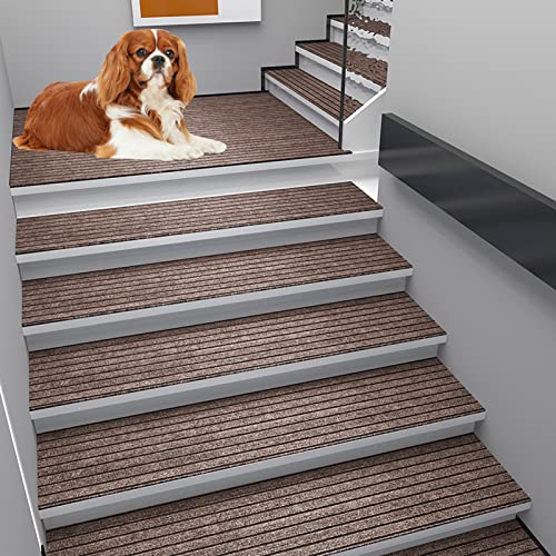 XYXHEII Teppich Stufenmatten, Treppenmatten Modern, Treppenteppich Antirutsch, Treppenstufen Matten, Sicherheit Stufenteppich, Teppichstufen Für Innen (B 26x75cm) von XYXHEII