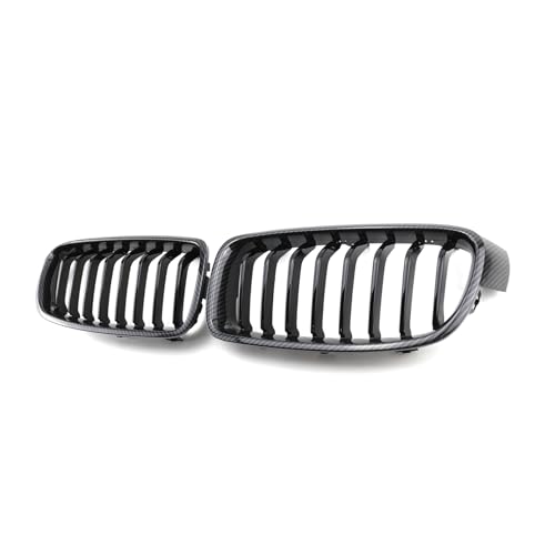 XYghzh Nieren Schwarz Kühlergrill Streifen Kühlergrill für BMW 3 Series F30 F35 2012-2019,Grill Glanz Schwarz Doppelsteg Sport Kühlergrill von XYghzh