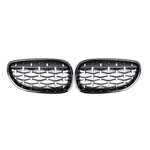 XYghzh Nieren Schwarz Kühlergrill Streifen Kühlergrill für BMW 5 Series E60 E61 2004-2010,Grill Glanz Schwarz Doppelsteg Sport Kühlergrill,F von XYghzh