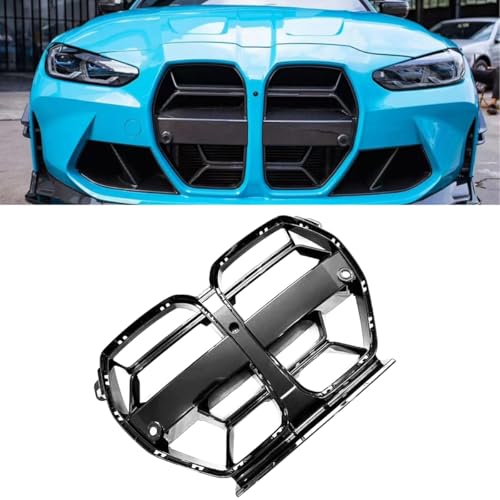 XYghzh Nieren Schwarz Kühlergrill Streifen Kühlergrill für BMW M3 M4 G80 G82 CS 2020-2024,Grill Glanz Schwarz Doppelsteg Sport Kühlergrill von XYghzh