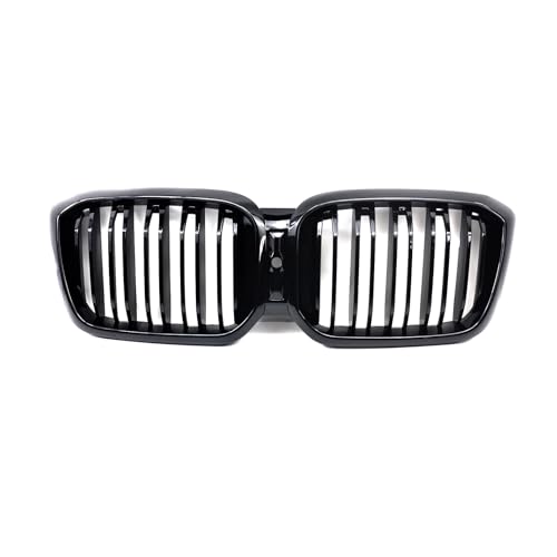 Nieren Schwarz Kühlergrill Streifen Kühlergrill für BMW X3 X4 G01 G02 Lci 2022-2024,Grill Glanz Schwarz Doppelsteg Sport Kühlergrill von XYghzh