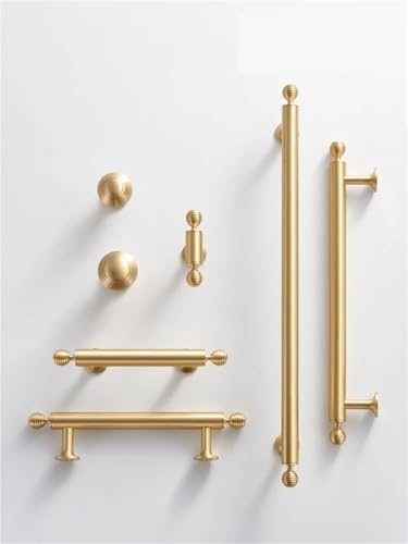 XZAVTKLW Französischer Luxus-Schrankgriff aus massivem Messing for Möbel, Schubladen, Schränke, Türgriffe, rund, T-Bar, Kleiderschrank, 1 Stück(CH079-BB-128184) von XZAVTKLW