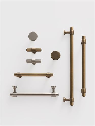 XZAVTKLW Massiv Messing Französisch Retro Bronze Küche Schrank Tür Schublade Kleiderschrank Griffe T-bar 1Pcs(CH081-BN-T50) von XZAVTKLW