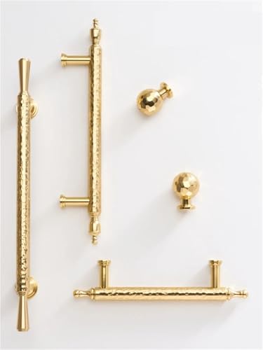 XZAVTKLW Massiv Messing Handgefertigt Hammer Muster Möbel Kleiderschrank Schubladen Garderoben Pull Möbel Griffe 1Pcs(CH062H-PB-N24) von XZAVTKLW