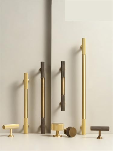 XZAVTKLW Massiv Messing Klassisch Luxus Küche Rändelmuster Schubladengriff Türgriff Retro Distressed Matt 1Stk(CH102-AB-320360) von XZAVTKLW