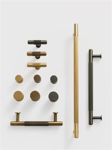 XZAVTKLW Massiv Messing Linear Muster Küche Kleiderschrank Schrank Tür Schublade Griff Gunmetal Matt 1Pcs(CH101-GM-224260) von XZAVTKLW