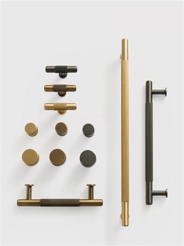 XZAVTKLW Massiv Messing Linear Muster Küche Kleiderschrank Schrank Tür Schublade Griff Gunmetal Matt Gold 1Pcs(CH101-MB-T50) von XZAVTKLW