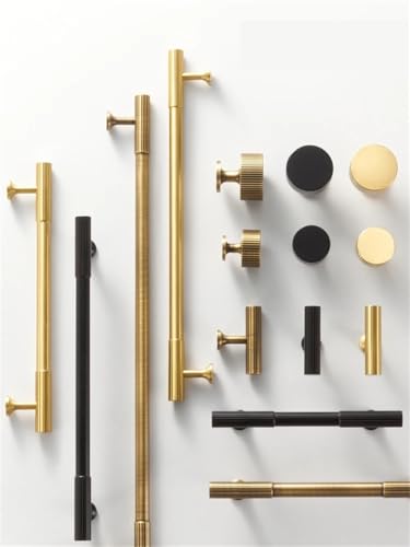 XZAVTKLW Massiv Messing Vertikale Linien Linear Küchenschrank Gold Silber Bronze Schwarz Farbe Schubladengriff 1Stk(CH010-AB-N28) von XZAVTKLW