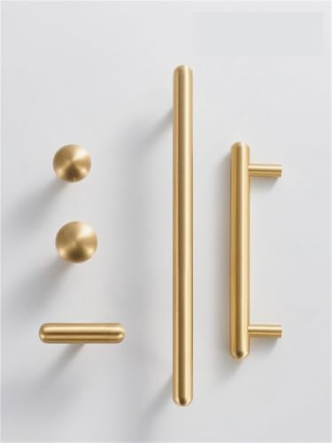 XZAVTKLW Massivem Messing Glatte Runde Küche Schrank Schublade Griffe Kleiderschrank Tür Tbar Elegant(CH077-BB-T50) von XZAVTKLW